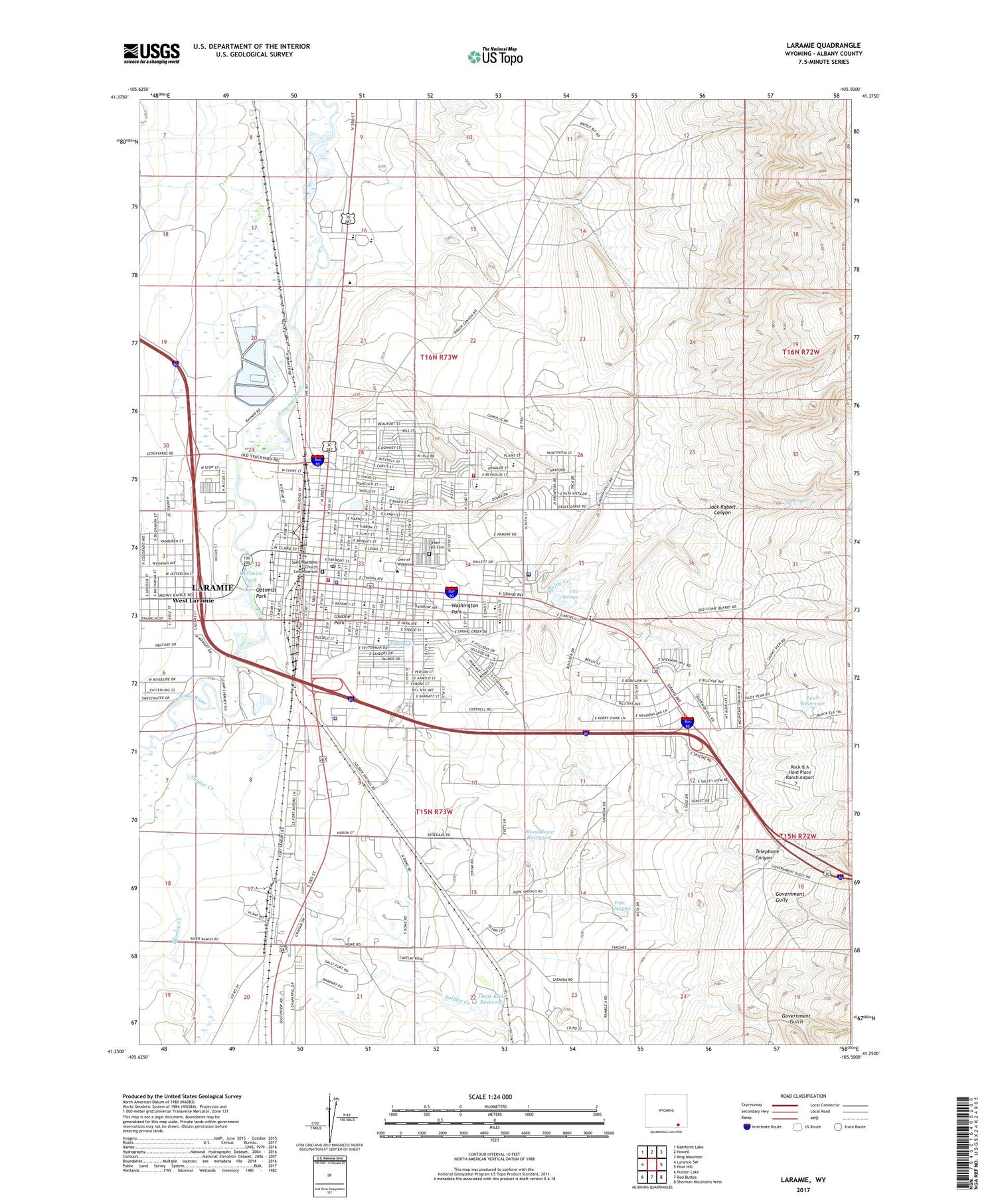 Laramie Wyoming US Topo Map Image