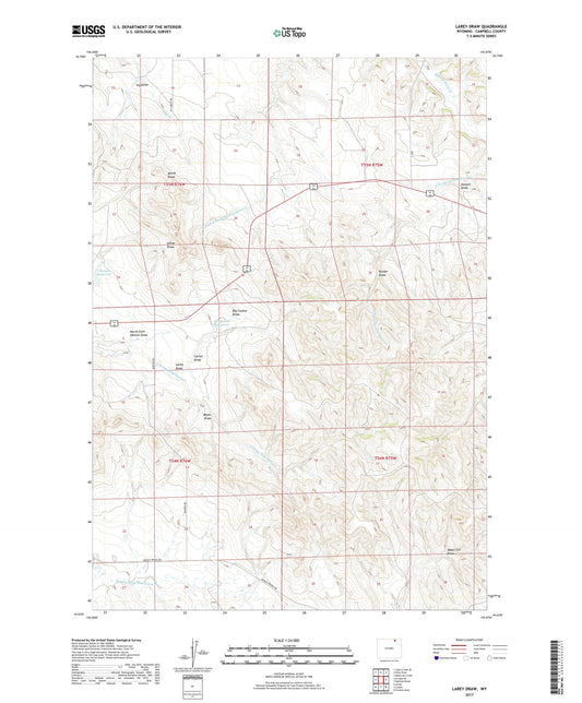 Larey Draw Wyoming US Topo Map Image