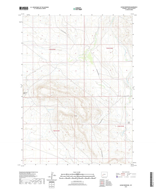Leckie Reservoir Wyoming US Topo Map Image
