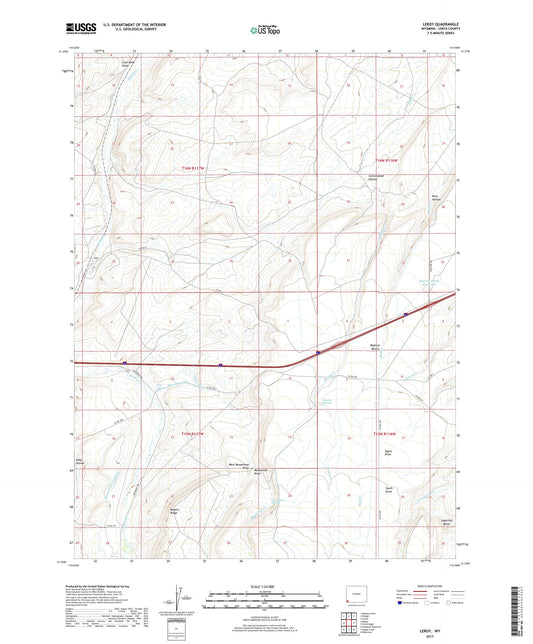 Leroy Wyoming US Topo Map Image