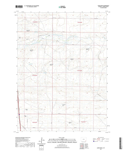 Lewis Ranch Wyoming US Topo Map Image