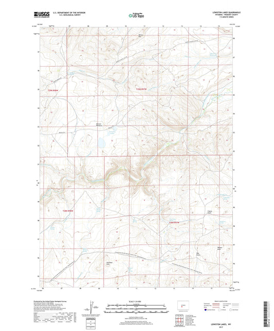 Lewiston Lakes Wyoming US Topo Map Image