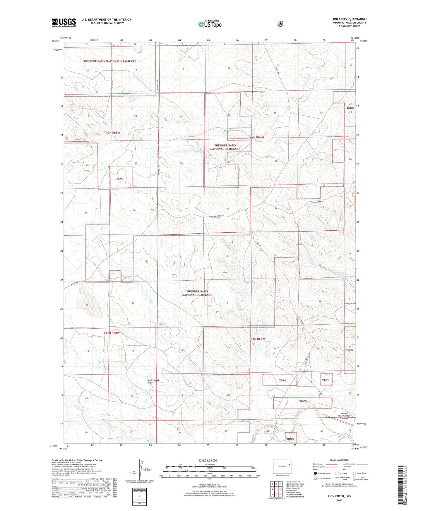 Lion Creek Wyoming US Topo Map Image