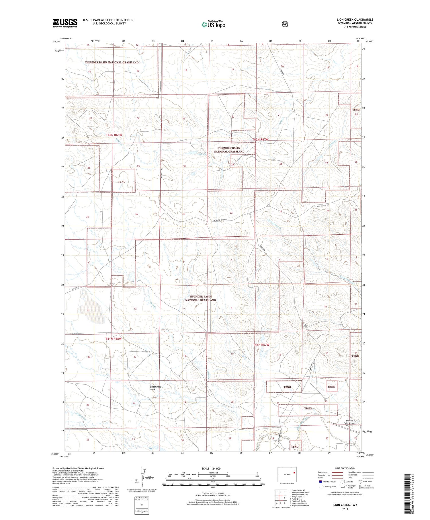 Lion Creek Wyoming US Topo Map Image