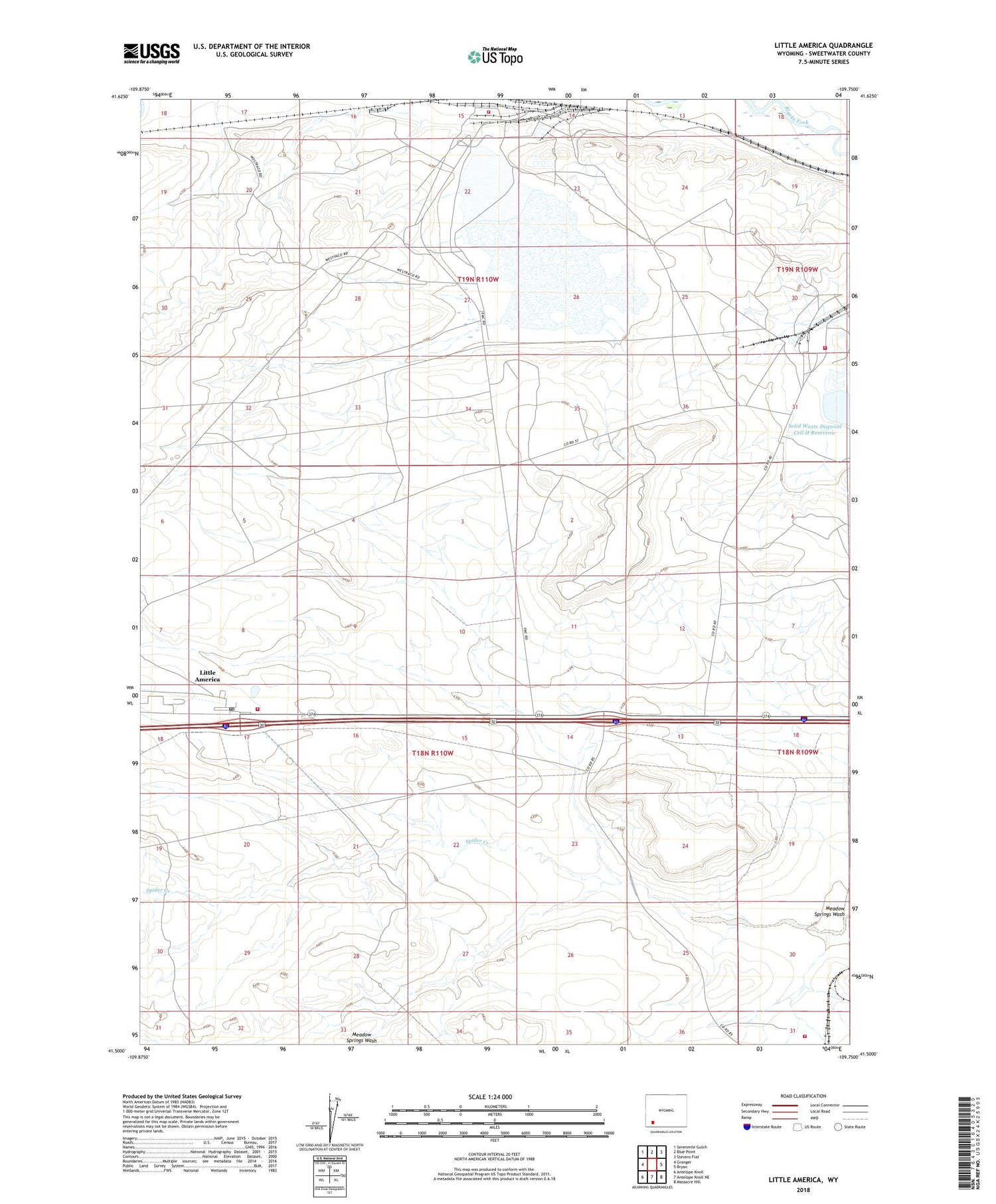 Little America Wyoming US Topo Map Image