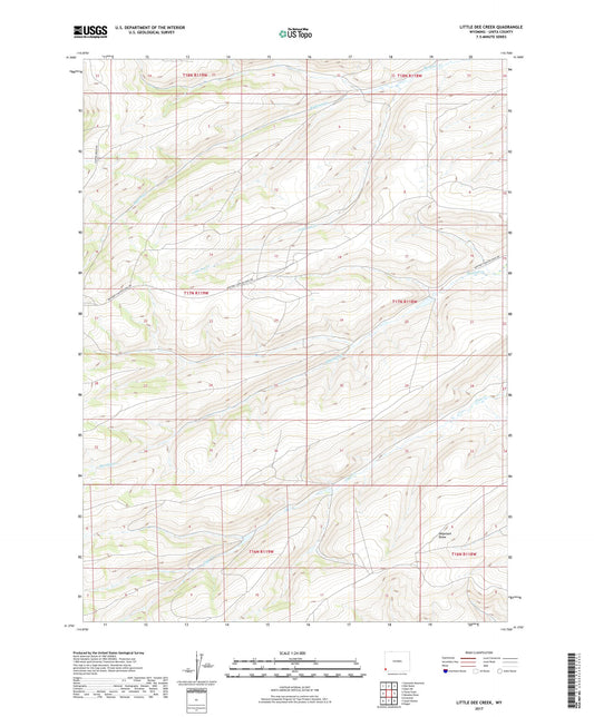 Little Dee Creek Wyoming US Topo Map Image