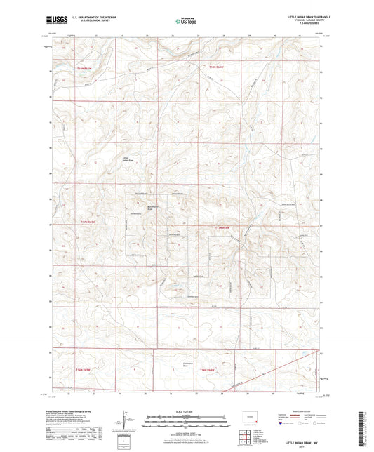 Little Indian Draw Wyoming US Topo Map Image