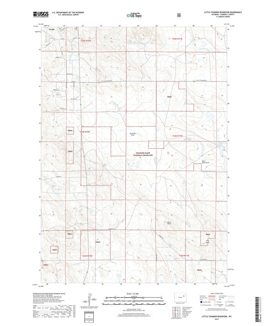 Little Thunder Reservoir Wyoming US Topo Map Image