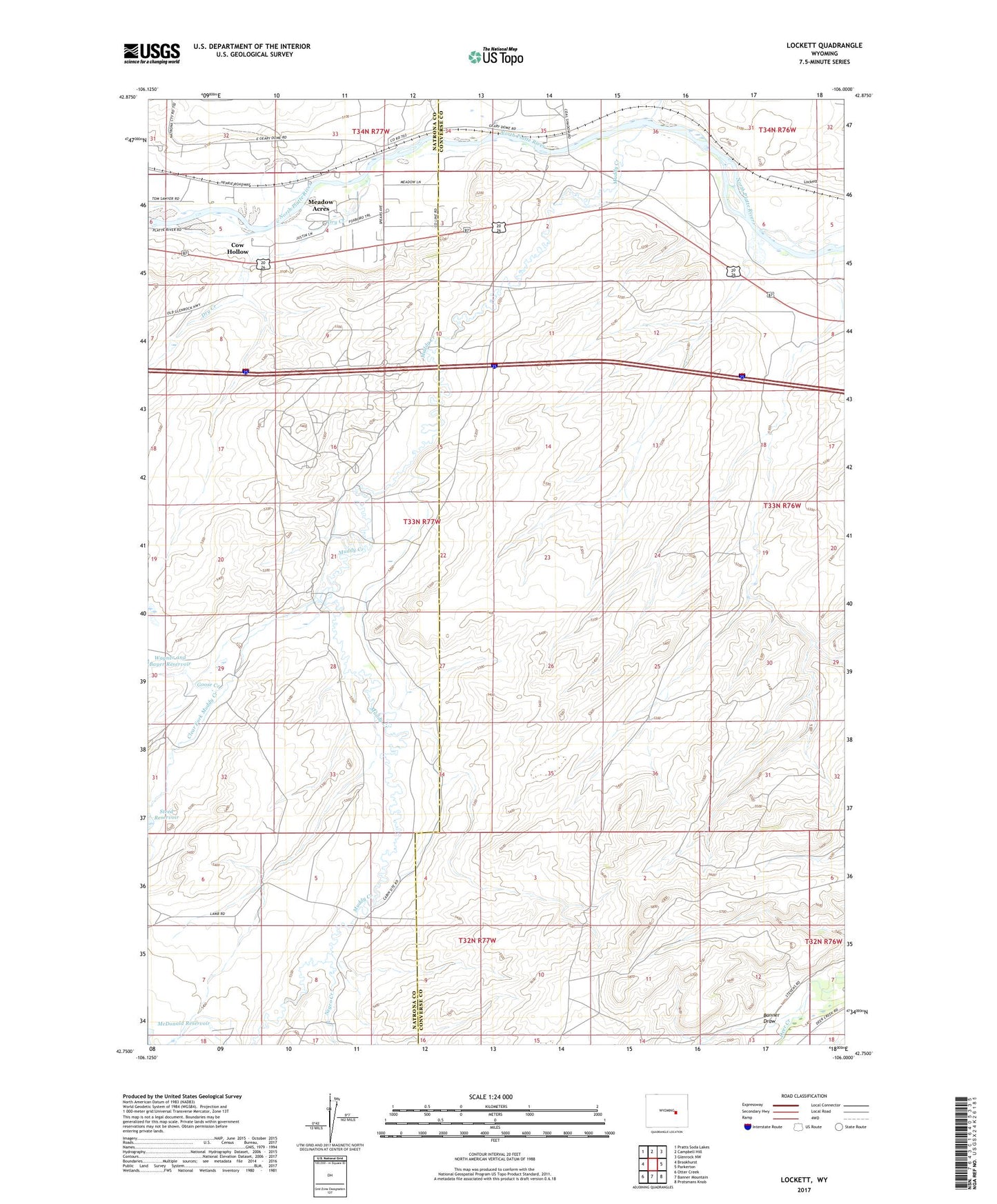 Lockett Wyoming US Topo Map Image