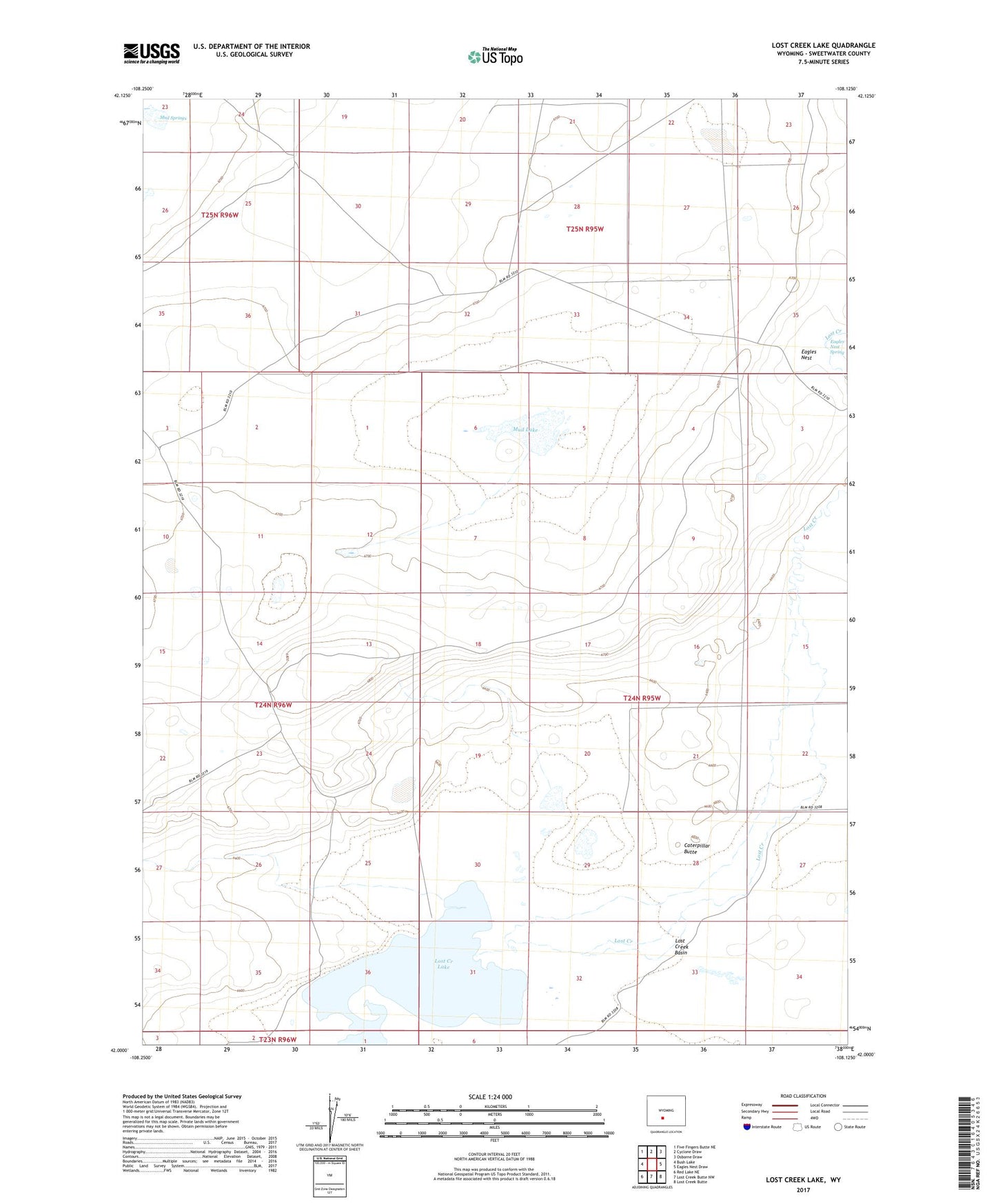 Lost Creek Lake Wyoming US Topo Map Image