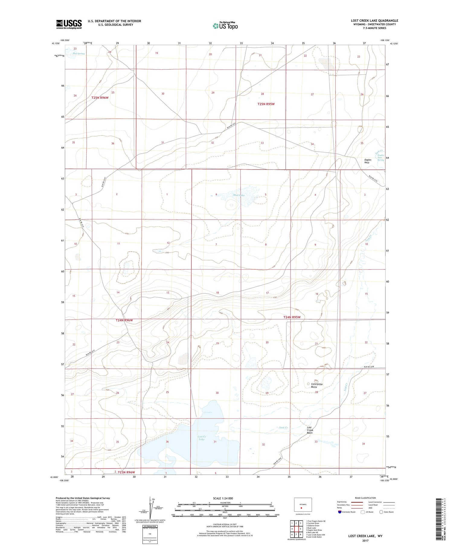 Lost Creek Lake Wyoming US Topo Map Image