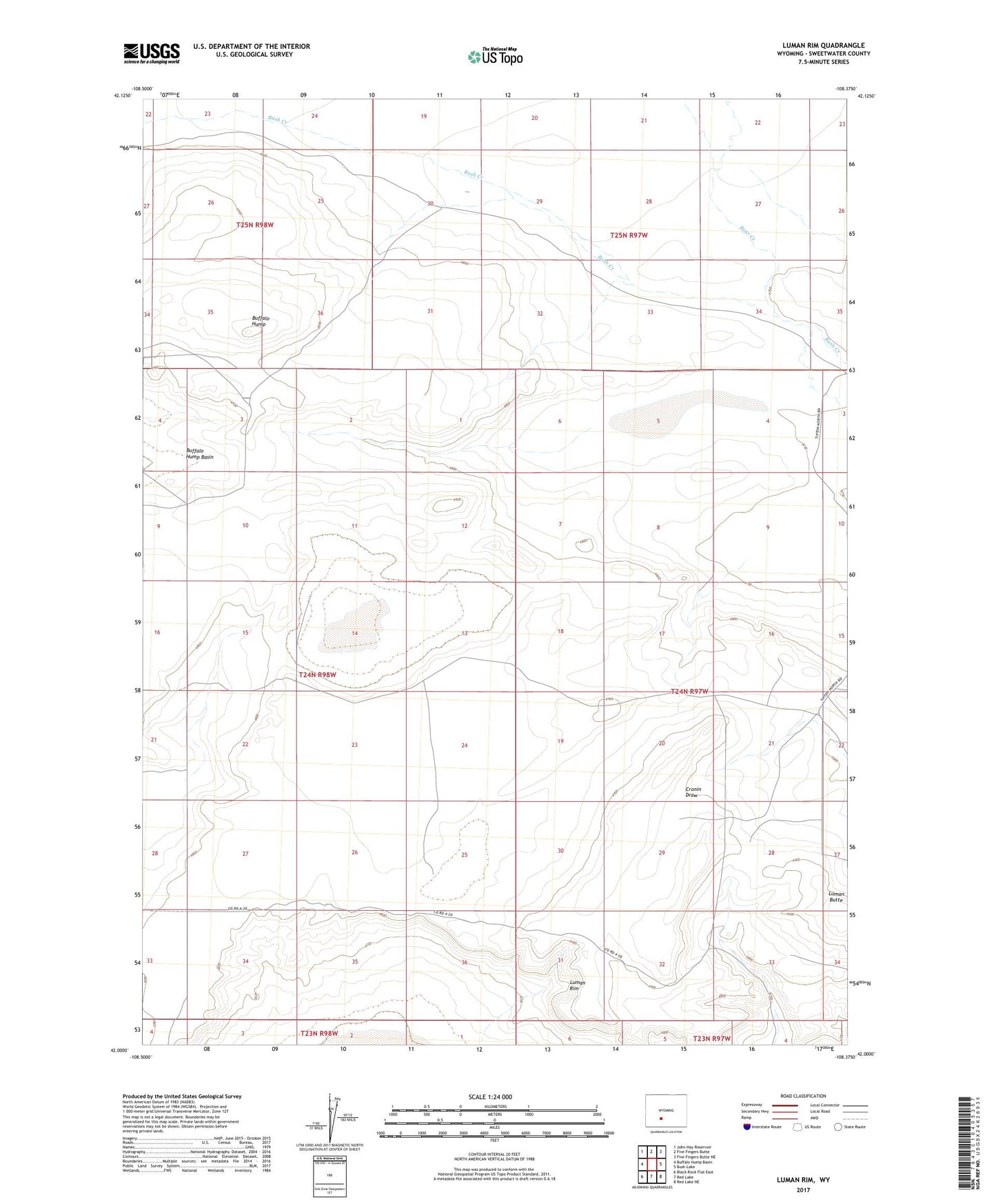 Luman Rim Wyoming US Topo Map Image