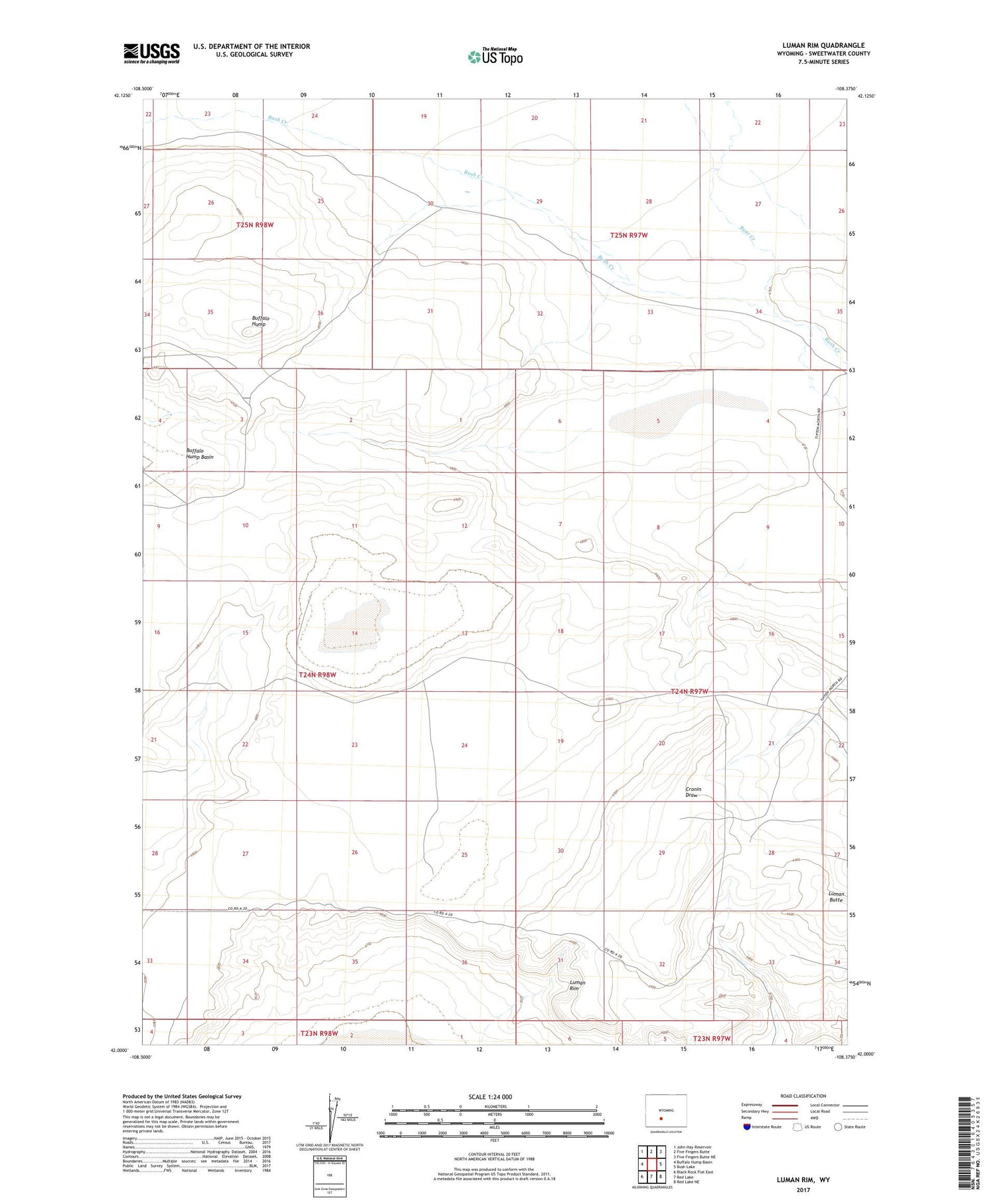 Luman Rim Wyoming US Topo Map Image