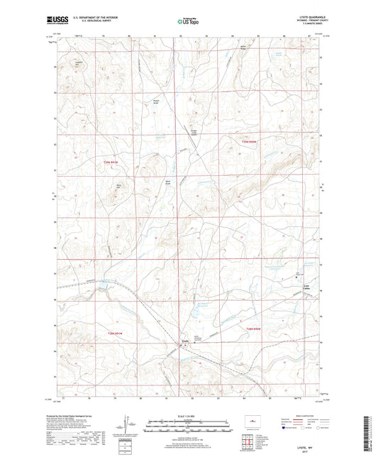 Lysite Wyoming US Topo Map Image