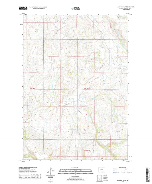 Mahogany Butte Wyoming US Topo Map Image
