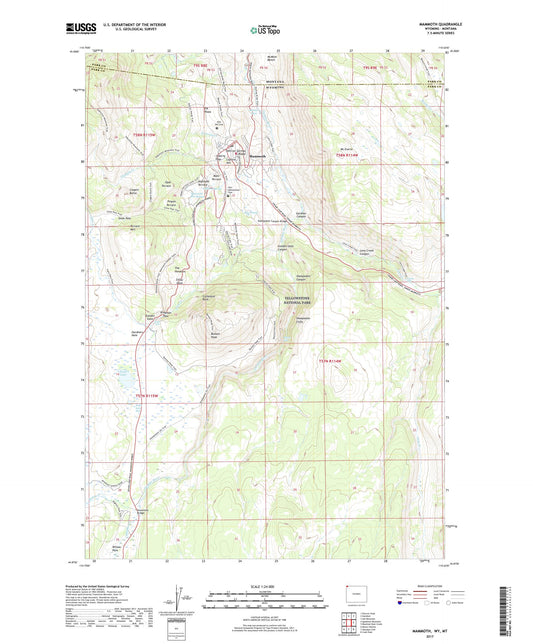 Mammoth Wyoming US Topo Map Image