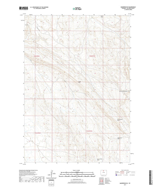 Manderson NE Wyoming US Topo Map Image