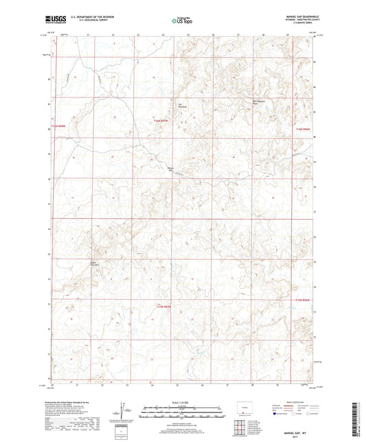 Manuel Gap Wyoming US Topo Map Image
