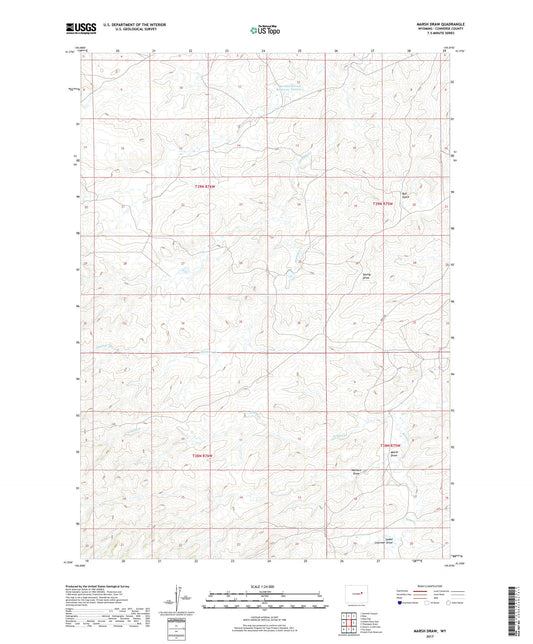 Marsh Draw Wyoming US Topo Map Image