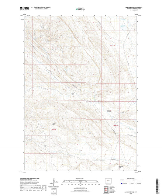 Maverick Spring Wyoming US Topo Map Image