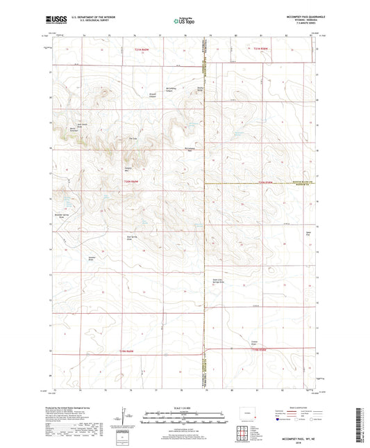 McCompsey Pass Wyoming US Topo Map Image