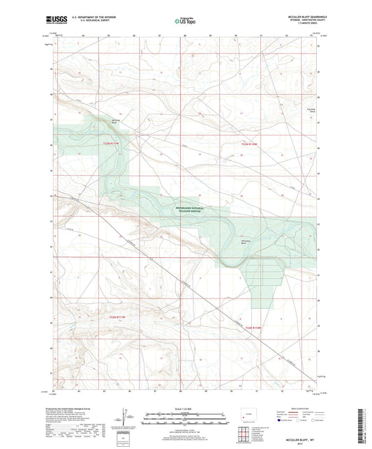 McCullen Bluff Wyoming US Topo Map Image