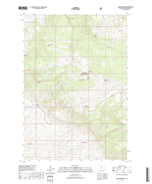 Medicine Wheel Wyoming US Topo Map Image