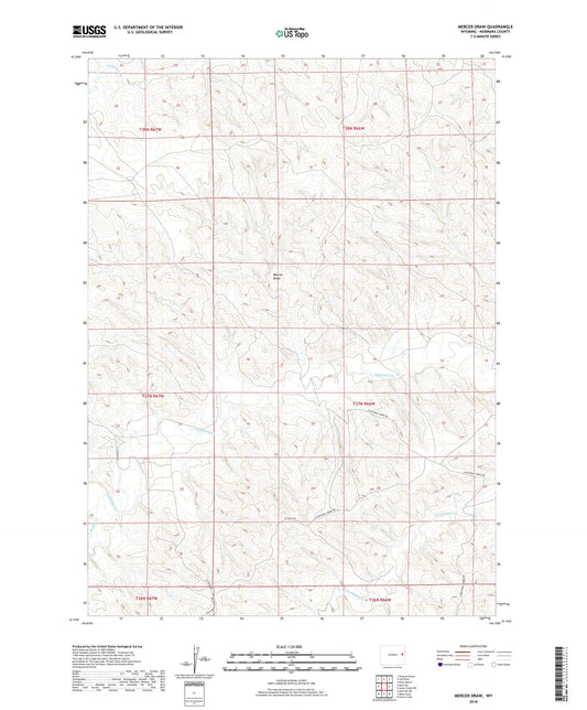 Mercer Draw Wyoming US Topo Map Image