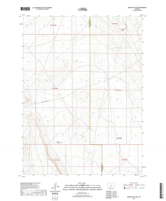 Mexican Flats NW Wyoming US Topo Map Image