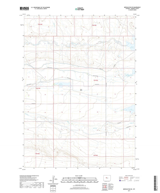 Mexican Pass SE Wyoming US Topo Map Image