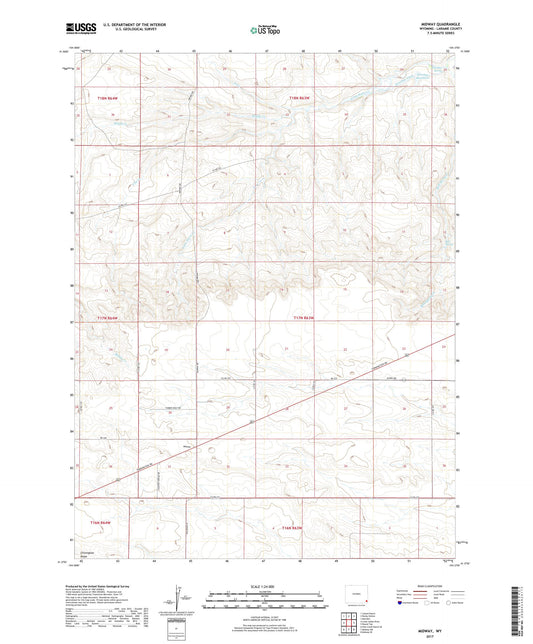 Midway Wyoming US Topo Map Image