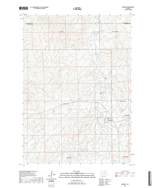 Midwest Wyoming US Topo Map Image