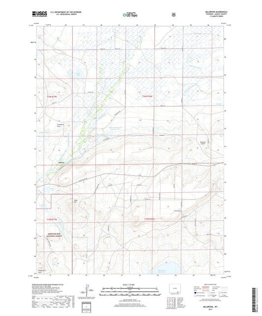 Millbrook Wyoming US Topo Map Image