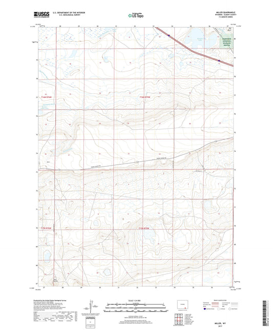 Miller Wyoming US Topo Map Image