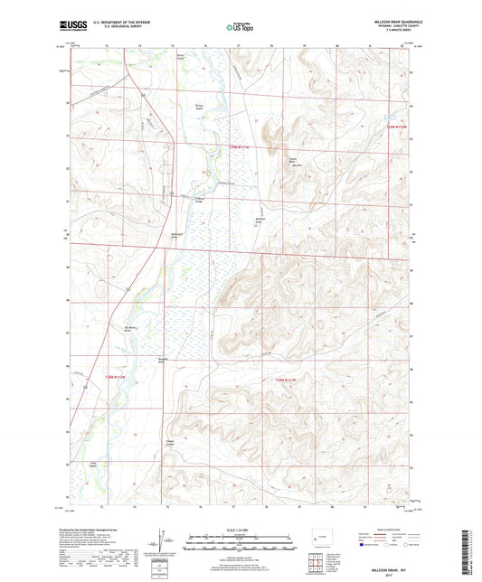 Milleson Draw Wyoming US Topo Map Image