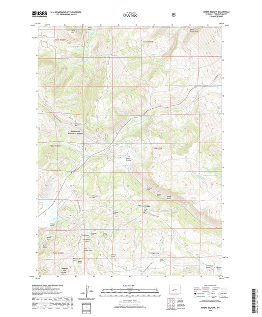 Miners Delight Wyoming US Topo Map Image