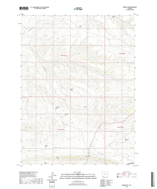 Minnies Gap Wyoming US Topo Map Image