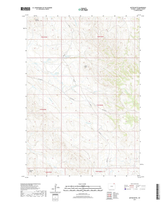 Mitten Butte Wyoming US Topo Map Image
