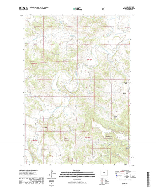 Mona Wyoming US Topo Map Image