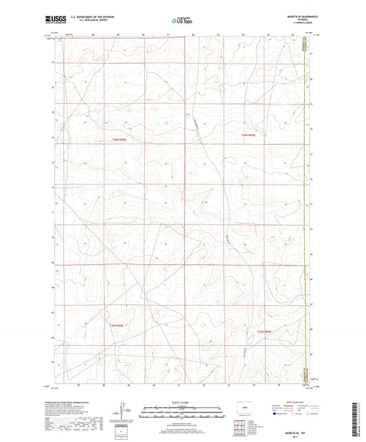 Moneta SE Wyoming US Topo Map Image