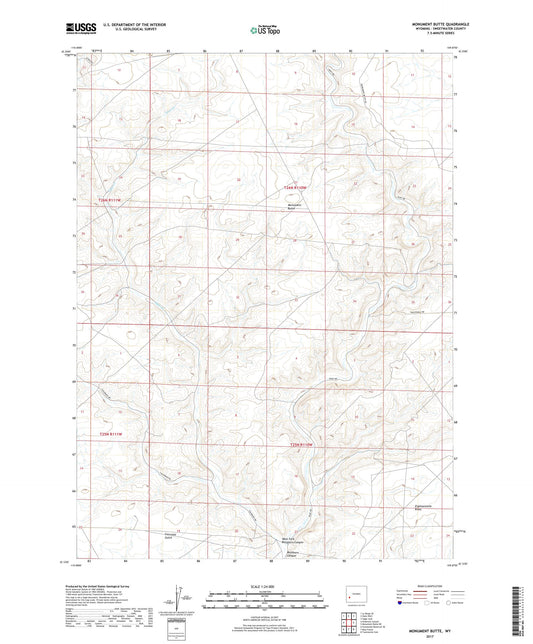 Monument Butte Wyoming US Topo Map Image