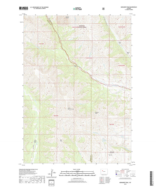 Monument Peak Wyoming US Topo Map Image