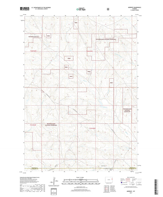 Morrisey Wyoming US Topo Map Image