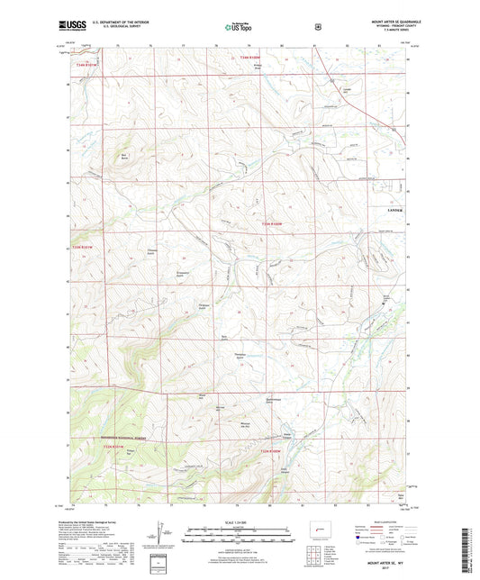 Mount Arter SE Wyoming US Topo Map Image