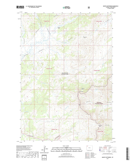 Mount Chittenden Wyoming US Topo Map Image