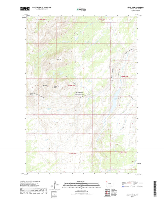 Mount Holmes Wyoming US Topo Map Image