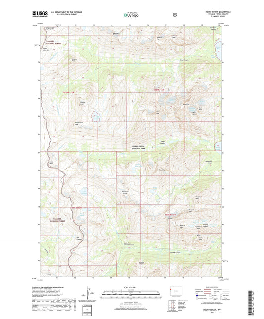Mount Moran Wyoming US Topo Map Image