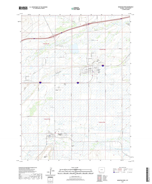 Mountain View Wyoming US Topo Map Image