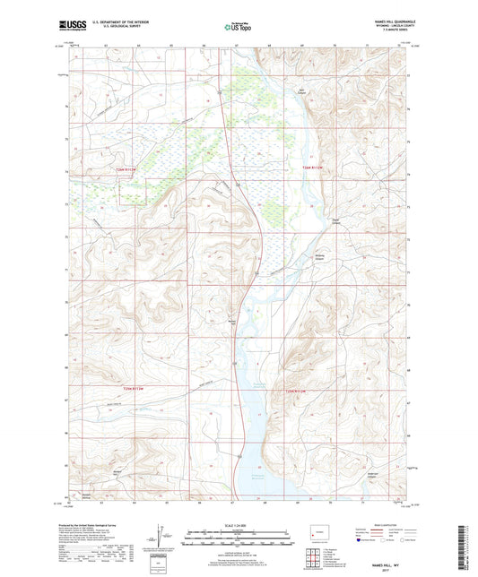 Names Hill Wyoming US Topo Map Image