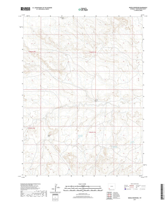 Needle Reservoir Wyoming US Topo Map Image